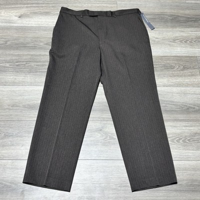 Perry Ellis Portfolio Dress Pants 36x29 Brown Pinstripe NWT