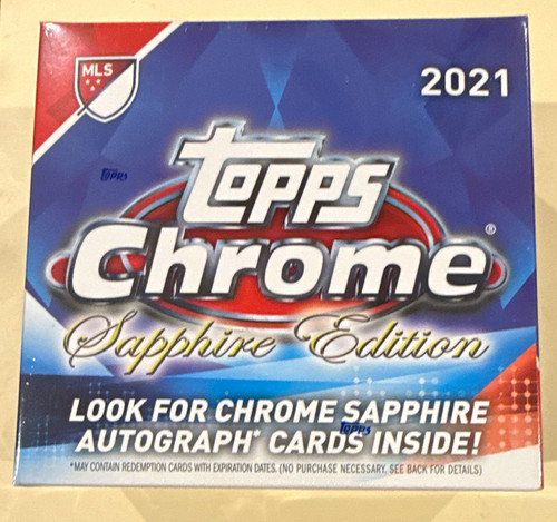 Topps 2021 Chrome MLS Sapphire Edition Sealed Hobby Box Soccer