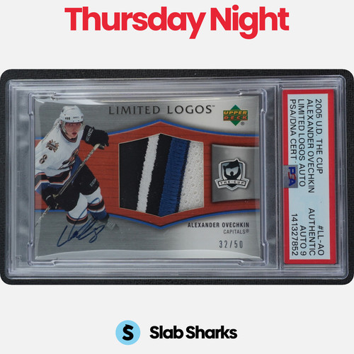 2005 THE CUP ALEXANDER OVECHKIN LIMITED LOGOS PATCH AUTO RC ROOKIE /50 PSA AUTH