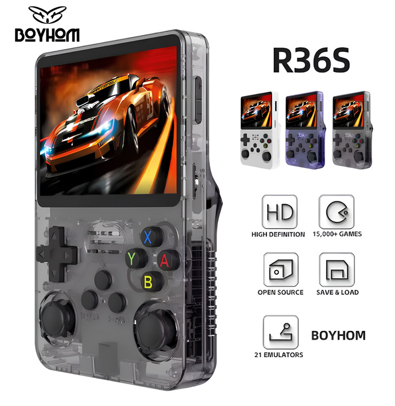Boyhom R36S Retro Handheld Video Game Console Linux 64GB 128GB