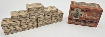 Antique Dr. J.G. Lesure Worm Annihilator Horse Medicine Store Display Box 1900s