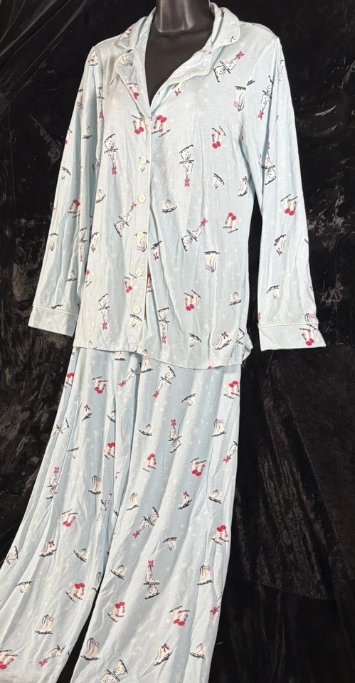 Soma Pajama Set Women’s Sz M PJ ICE SKATING Lounge Cozy SLEEP NWOT flaw* - Image 2 of 4