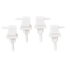 Universal Toilet Seat Hinges White Plastic Bolts Screws Nuts 4 PCS Set Parts
