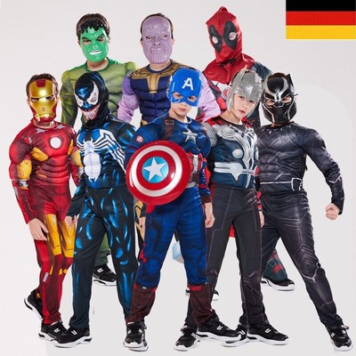 The Marvel Avengers Kinder Kostüm+maske Karneval Jungen Kostümparty Cosplay 2025