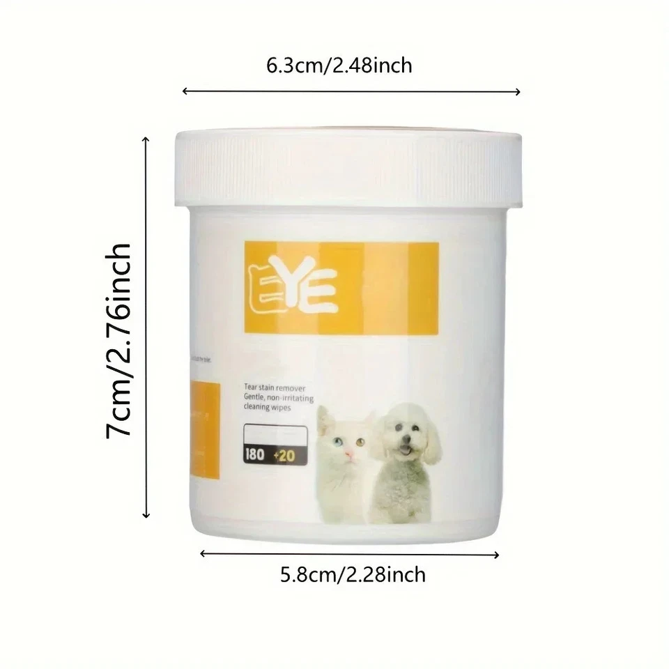 200-piece pack of pet eye cleaning wipes to remove tear stains in dogs and cats. - Image 4 of 4