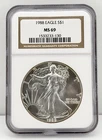 1988 $1 American Eagle NGC MS69 1 oz .999 Fine Silver US Bullion Coin