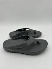 Oofos Unisex OOahh Black Open Toe Flip Flop Sandals Size M 6 W 8