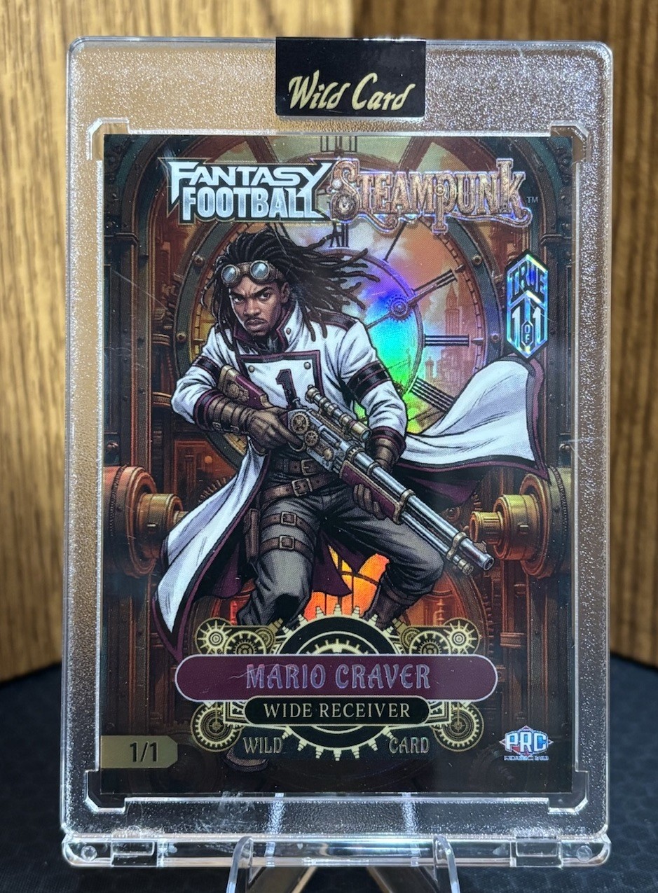Mario Craver Auto True 1/1 Punks 2026 Wild Card Steampunk Fantasy Football view 1