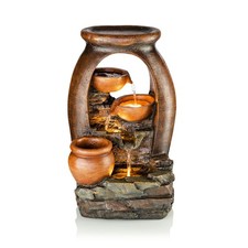 LED-Gartenbrunnen Amphore 50cm  Beleuchtung Wasserspiel Zierbrunnen Pflanztopf