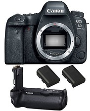 Canon EOS 6D Mark II DSLR Camera Body Only , Canon BG-E21 Battery Grip, 2 Spare