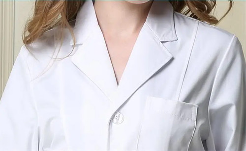 White Lab Coat Long Sleeved Female Doctor's Uniform Male Isolation Lab Uniform - Picture 13 of 26