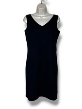 Vintage Y2K Gap Classic Black Sleeveless Sheath Dress V Neck Women 6 Casual Work