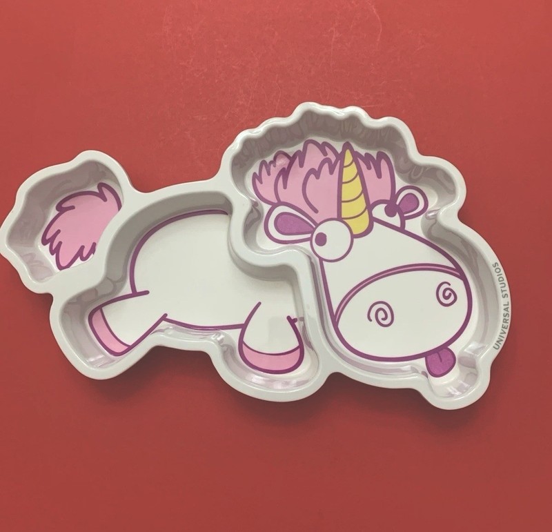 UNIVERSAL STUDIO FLUFFY UNICORN DESPICABLE ME MINI MAYHEM MELAMINE PORTION PLATE