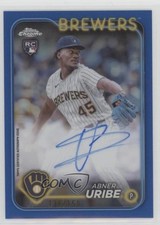 2024 Topps Chrome Update Blue Refractor 136/150 Abner Uribe #RA-AU Auto 00ma