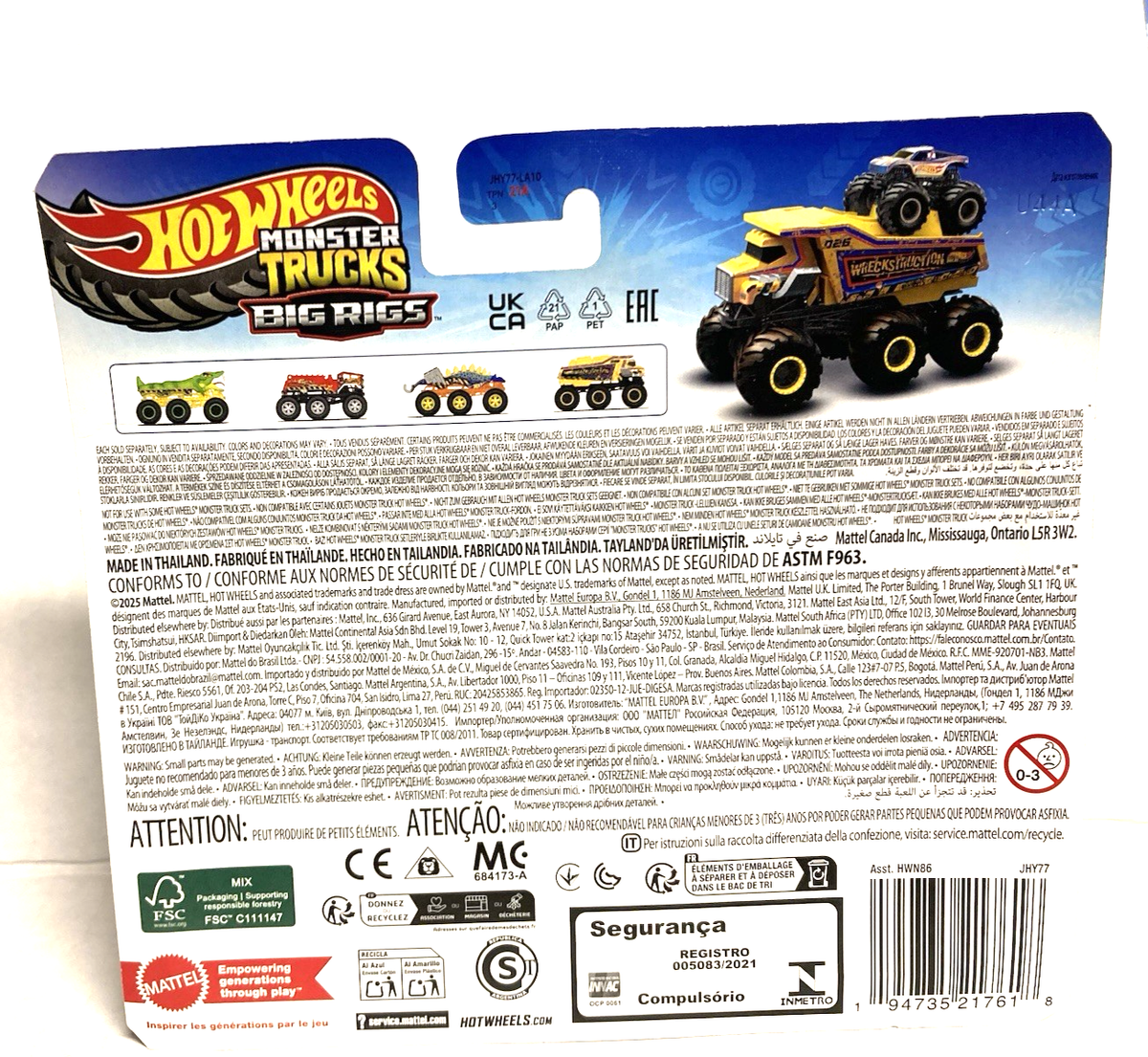 2025 Hot Wheels Monster Trucks Big Rigs 