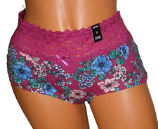 Torrid Curve Lace Trim Floral Boyshorts Panties Lingerie, Sz 0 / 0X Adult Gift