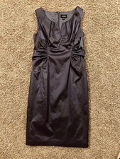 Adriana Papell Formal Dress Lined Sleeveless Below Knee Slate Blue Size 12