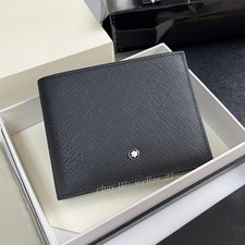 Montblanc Leather Black Cowhide Men's Wallet 6cc New Gift-Wrap