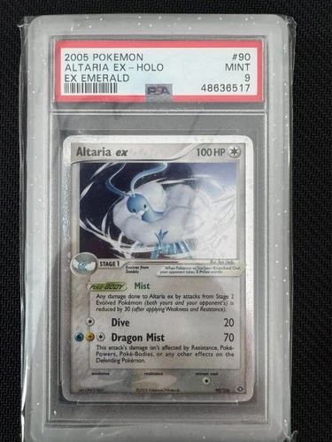 2005 POKEMON EX EMERALD #90 ALTARIA EX-HOLO PSA 9