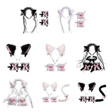 Ear Shape Hairhoop Choker/Lace Cuffs/Tail Halloween Cosplay Tools for Girls
