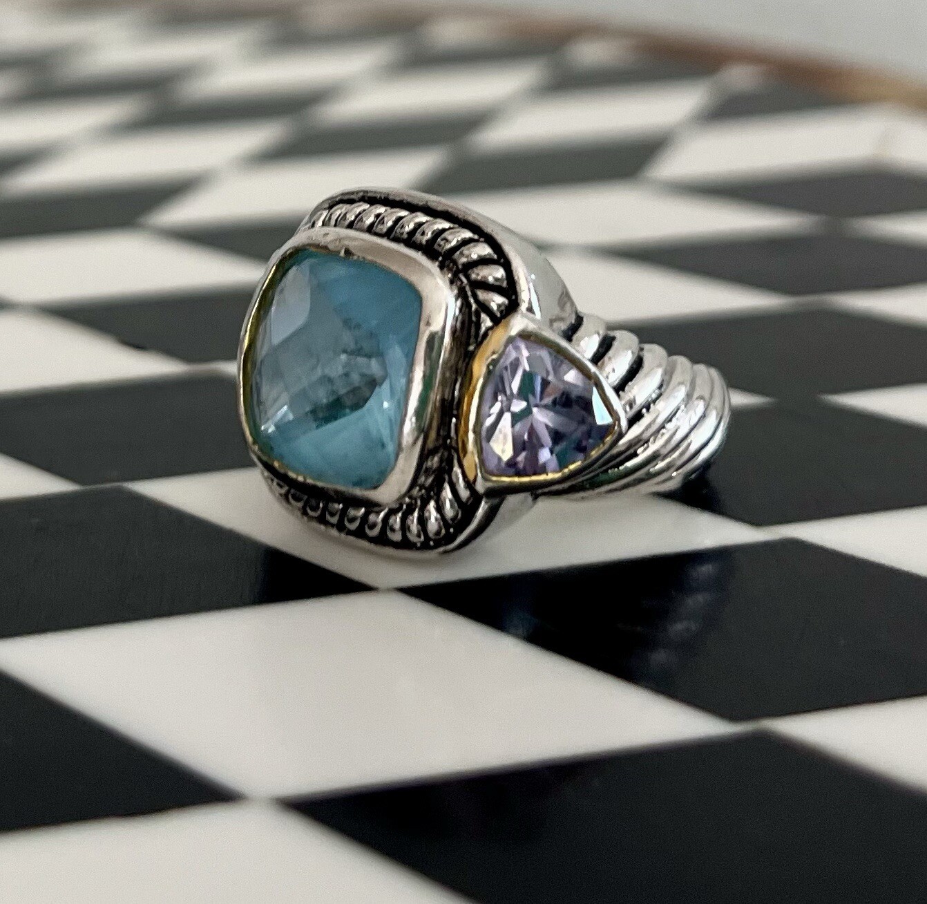 sterling silver Size 9 Ring - image 6