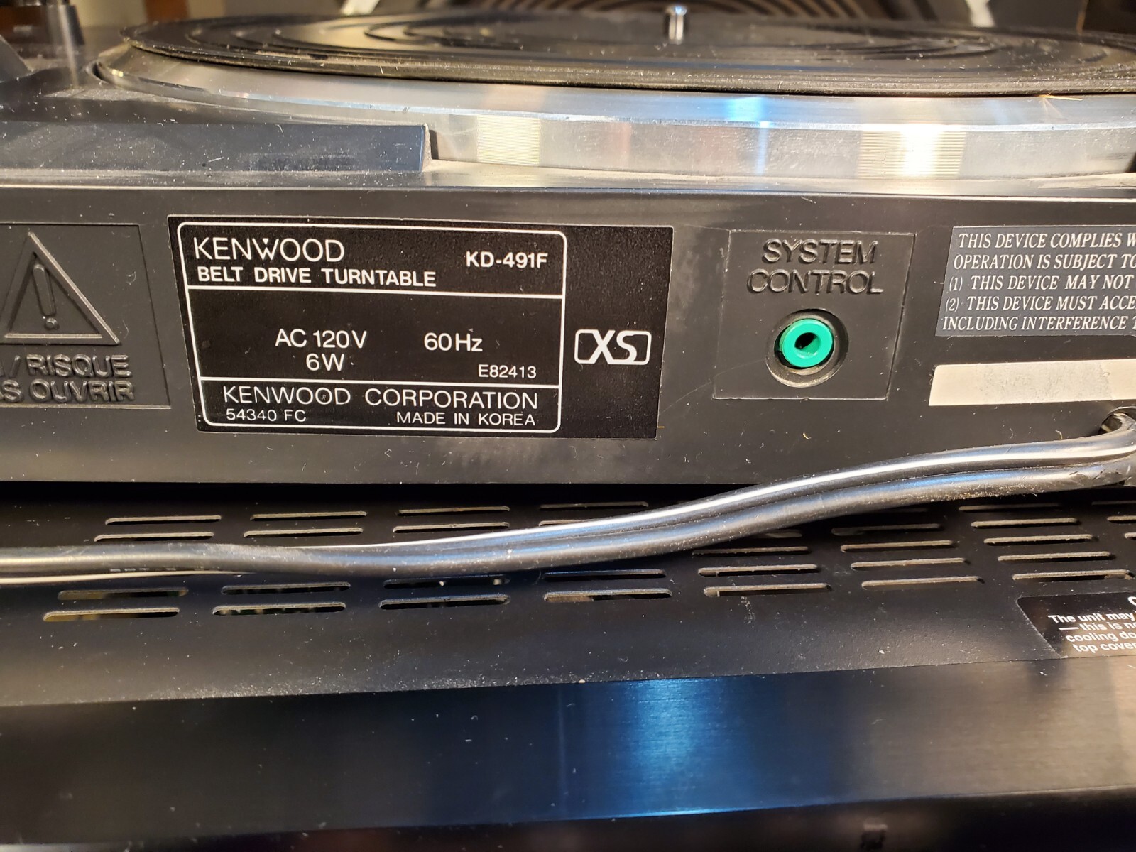 Vintage 1991 Kenwood KD491F Belt Drive Turntable Record Player