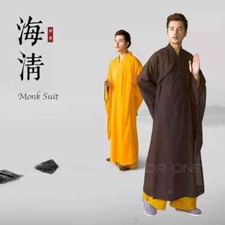 Zen Buddhist Meditation Haiqing Robe Kung Fu Long Gown Shaolin Monk Uniform