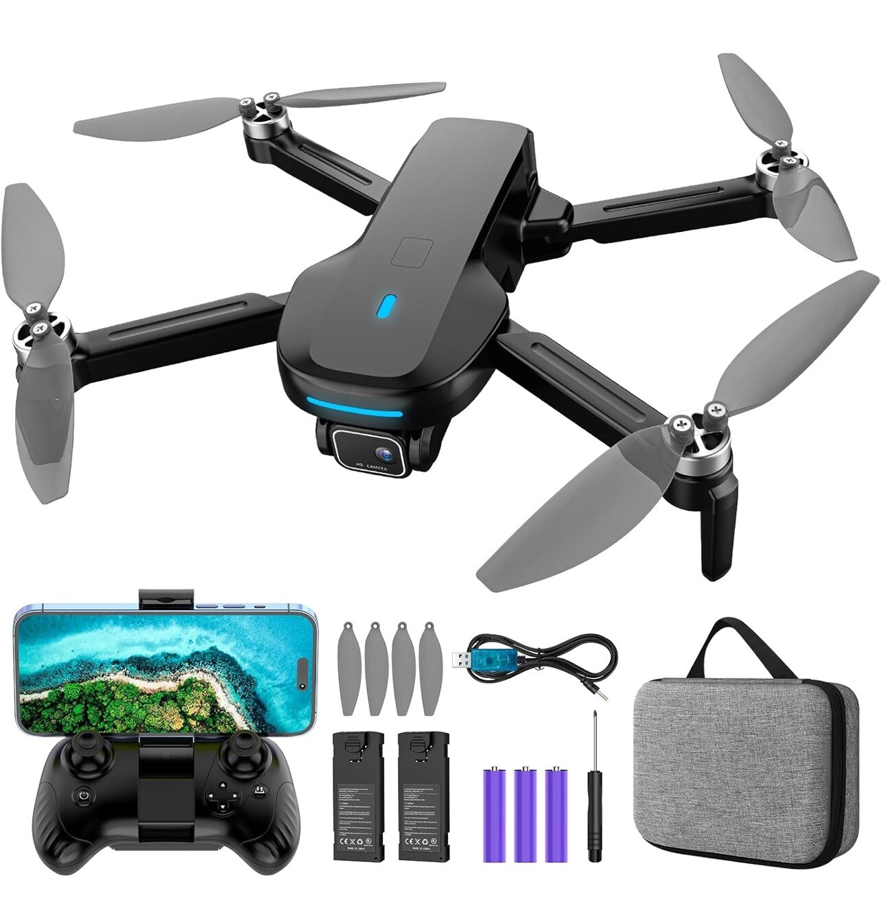 Mirason 1080P HD FPV Drone with Brushless Motor & Camera-image