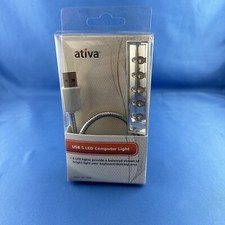 NEW ATIVA USB 5 LED Computer Light w/ Flexible Gooseneck