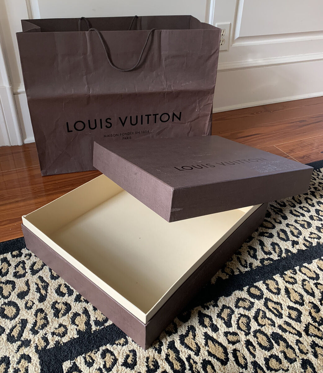 LOUIS VUITTON AUTHENTIC 19x15x6 LARGE EMPTY BOX & BAG Brown LOUIS VUITTON AUTHENTIC 19x15x6 LARGE EMPTY BOX & BAG Brown
