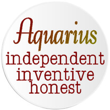 Aquarius - Circle Sticker Decal 3 Inch - Horoscope Astrology Birthday