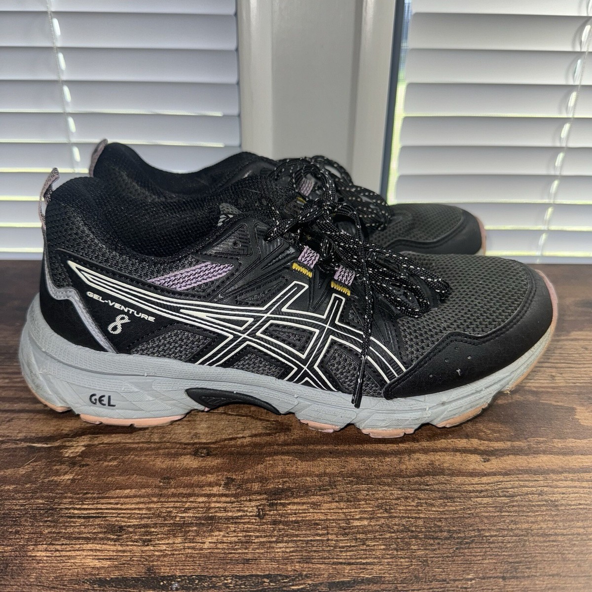 Asics Womens Size Gel Venture Black Purple Running Shoes Sneakers  1012A708