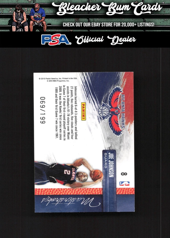 2009 Panini Studio 8 Joe Johnson Masterstrokes Proofs /199 - Image 2 of 2