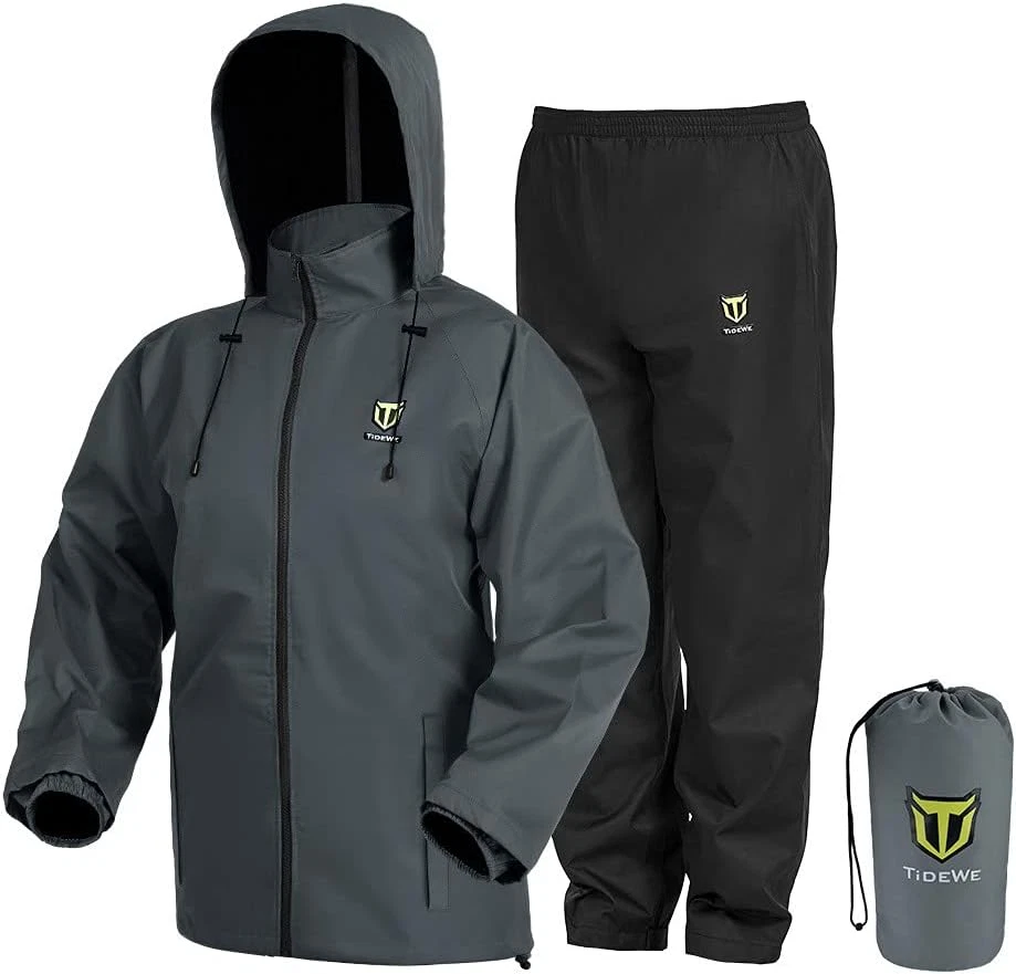 Traje Para Lluvia Impermeable con Capucha Chaqueta y pantalón Ropa, Medium-Large