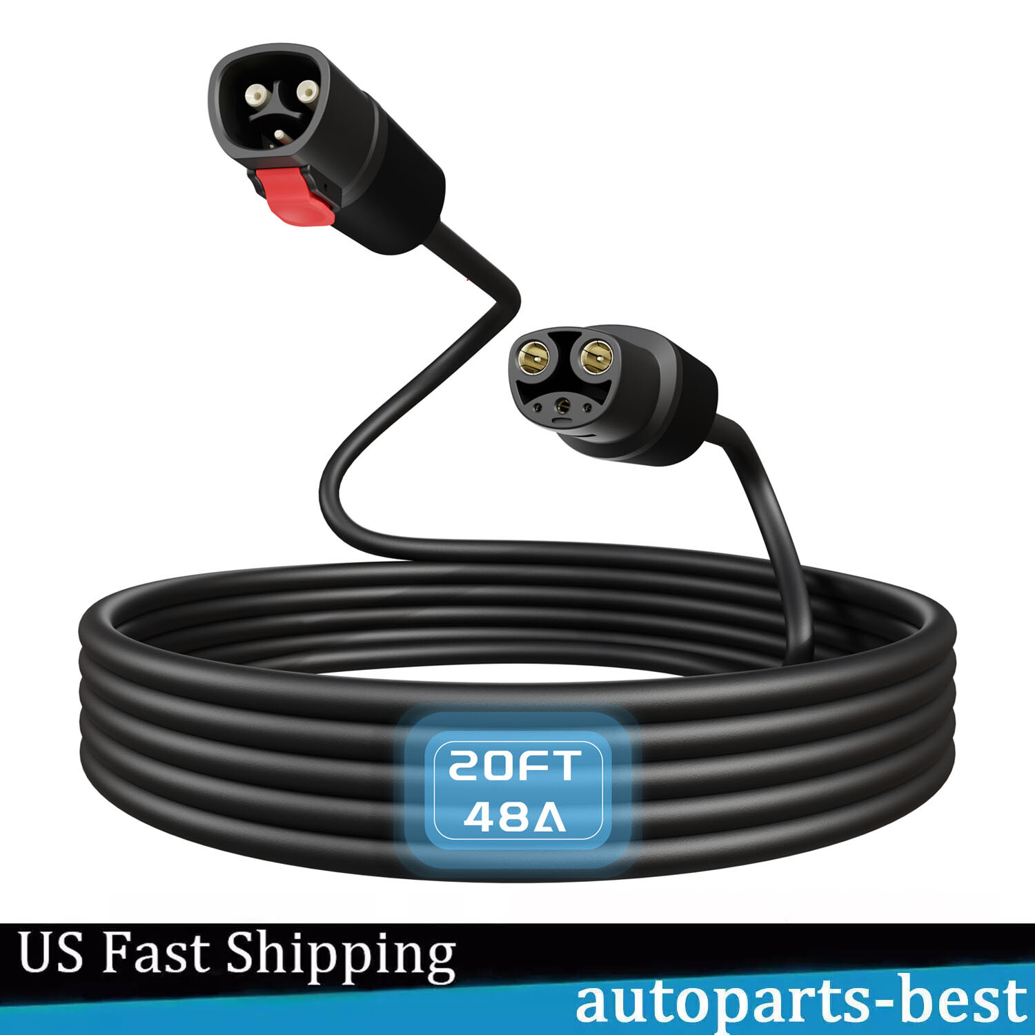 20ft 48Amp  EV Charger Extension Cable for Tesla Model 3/S/X/Y NACS EV Chargers