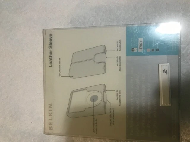 Capa de couro preta Belkin® para iPod® nano 3G F8Z204-BLK- Nova em folha - Imagem 2 de 4