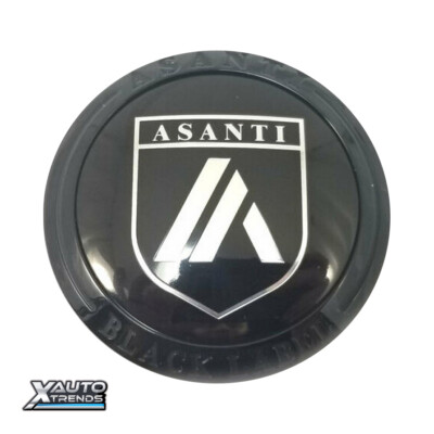 Set Of 4 Gloss Black Wheel Center Caps For Asanti ABL-25 Alpha 6
