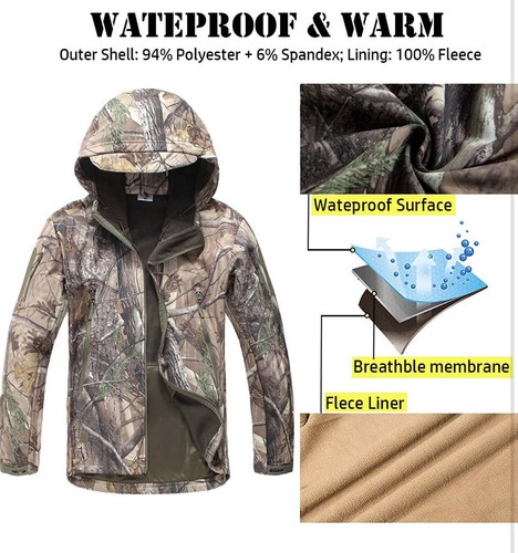 ReFire Gear Herren XL Softshell Militär Jacke Outdoor Camouflage Jagd Neu ohne Etikett - Bild 5 von 8