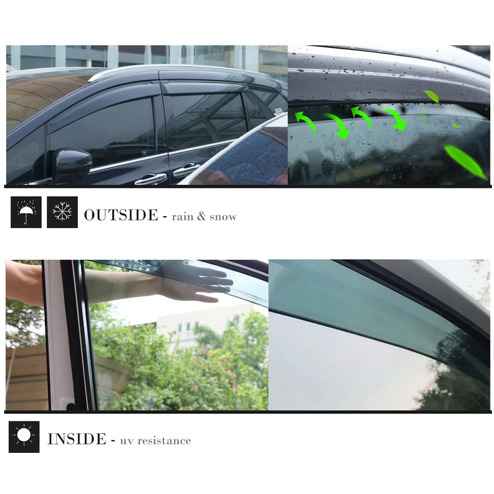 Window Vent Visor Deflector for 04-08 Ford F-150 Crew Cab, 06-08 Lincoln Mark LT Foto 3 de 4