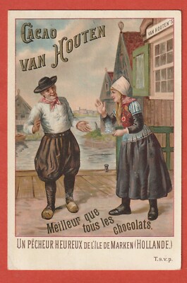 GRANDE CHROMO - CACAO VAN WOOD -UN PECHEUR HAPPY DE L'ILE MARKEN - HOLLAND