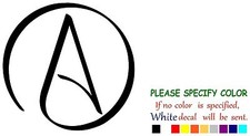 ATHEIST International Symbol Adhesive Vinyl Decal Sticker Car Truck Window 6"