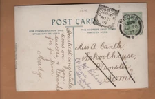 Dunster, Somerset - Squared circle postmark 1907 - Coventry, Multiview PC