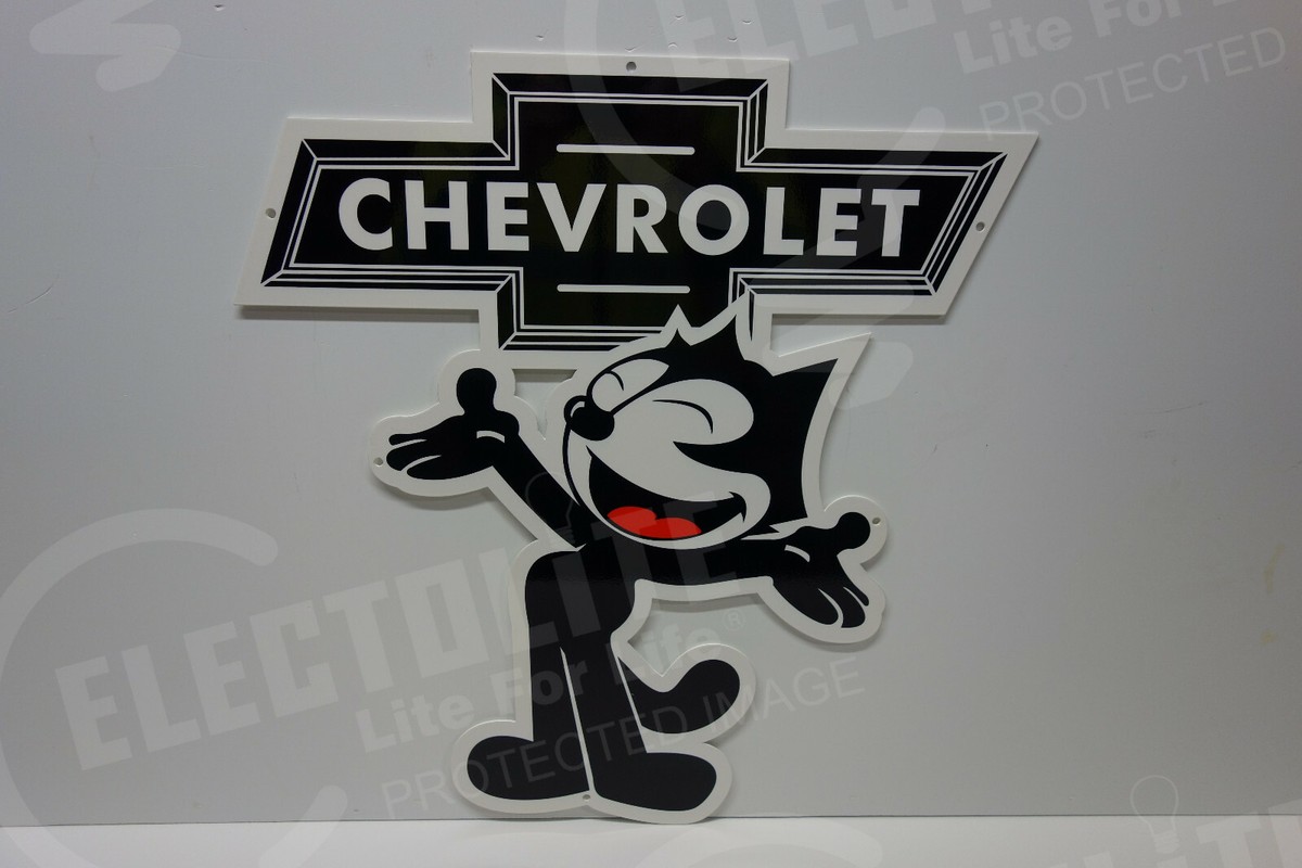 FELIX CAT CHEVROLET DIE CUT ENAMEL 