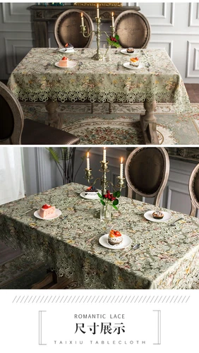 Rustic Lace Tablecloths Rectangle Square Hollow Home Coffee TV Night Table Cover - Picture 10 of 14