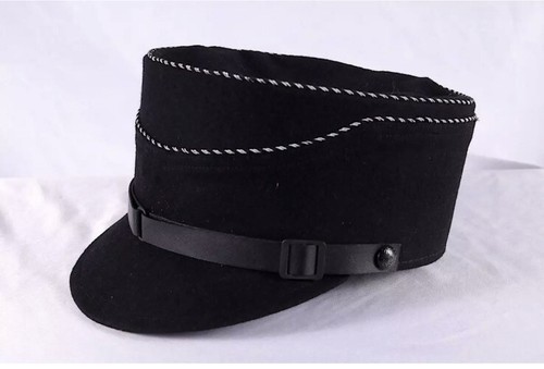 WW2 GERMAN KEPI HAT CAP HEADWEAR BLACK 
