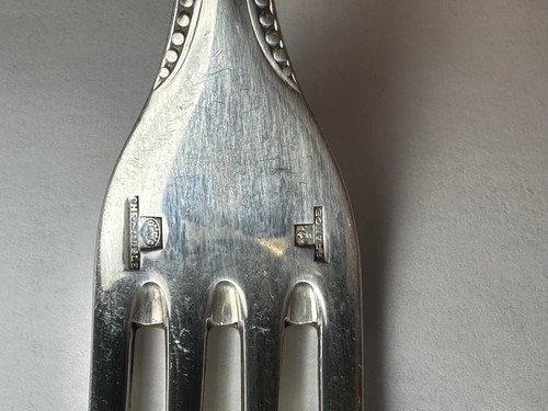 Christofle France Perles 6pc Dinner Set Silverplate Flatware set 1935-1983 - Picture 7 of 8