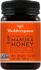 17.6 oz Wedderspoon 100% Raw Premium Manuka Honey KFactor 16+ NEW (Exp Oct 2028)
