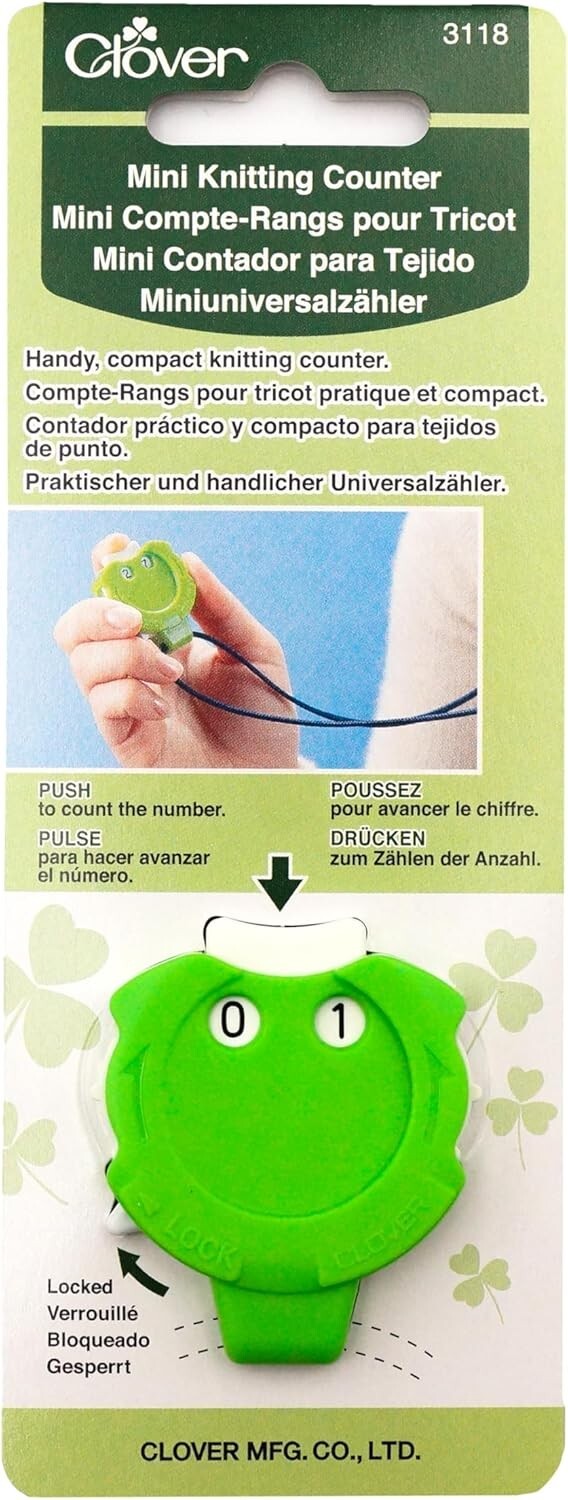Clover Mini Knitting Stitch Counter Pendant Row Tracker Kacha-Kacha Tool
