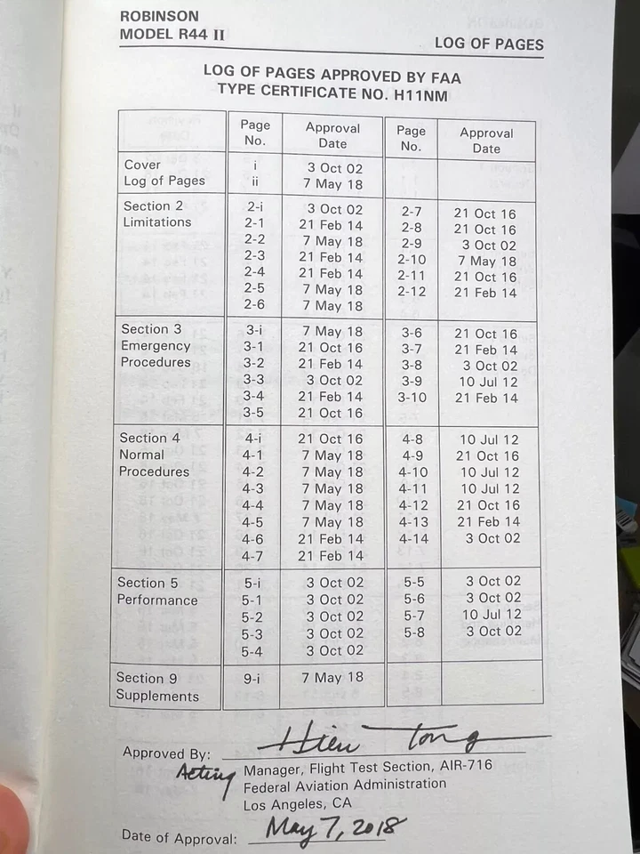 Robinson 44 II  Pilot Operating Handbook - Image 3 of 4