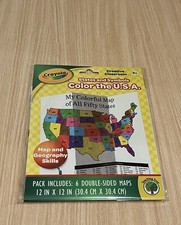 Crayola Teacher Map Fifty States Supplies Geography 12x12in 6 Maps Double Sided